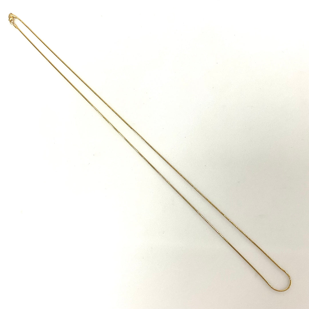 v040 Vintage 14K Yellow Gold Cobra Link Chain Necklace 24" Long Made in Italy