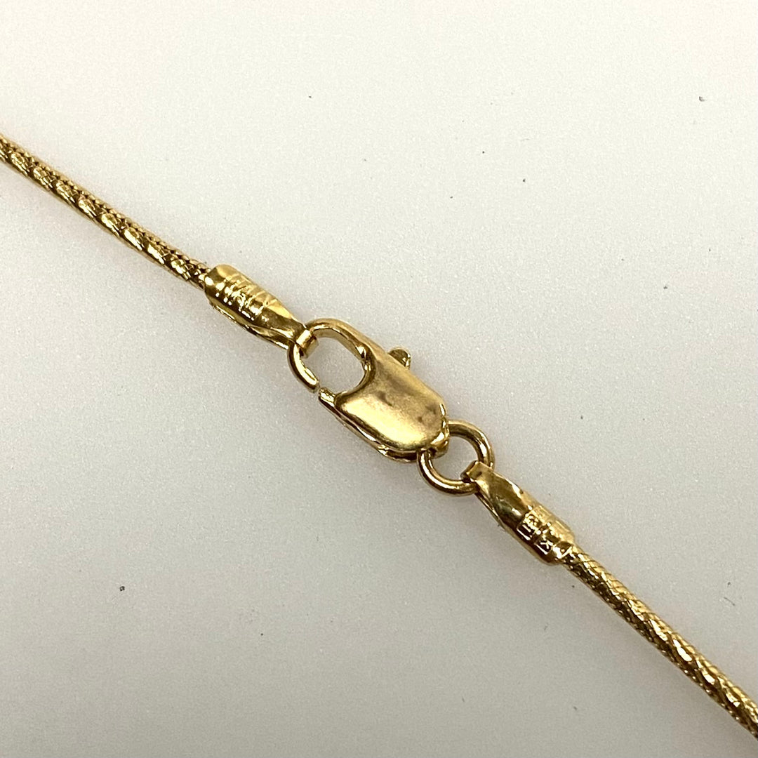 v040 Vintage 14K Yellow Gold Cobra Link Chain Necklace 24" Long Made in Italy