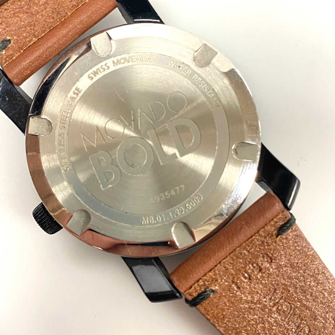 v041 Vintage Movado BOLD Swiss Mov't Stainless Steel Wrist Watch Water Resistant