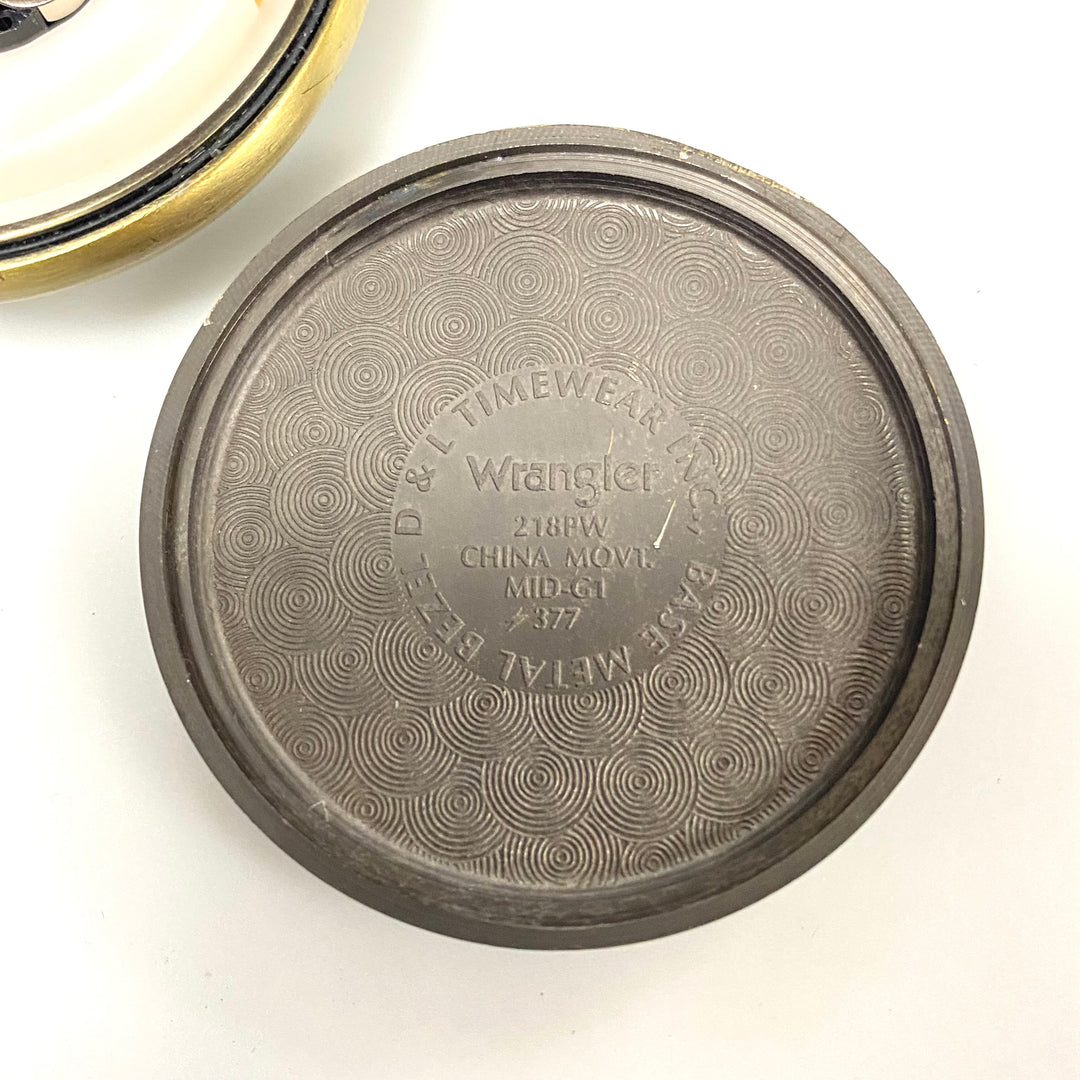 v069 Vintage Wrangler Quartz Pocket Watch Japan Movement on Waist Belt Clip