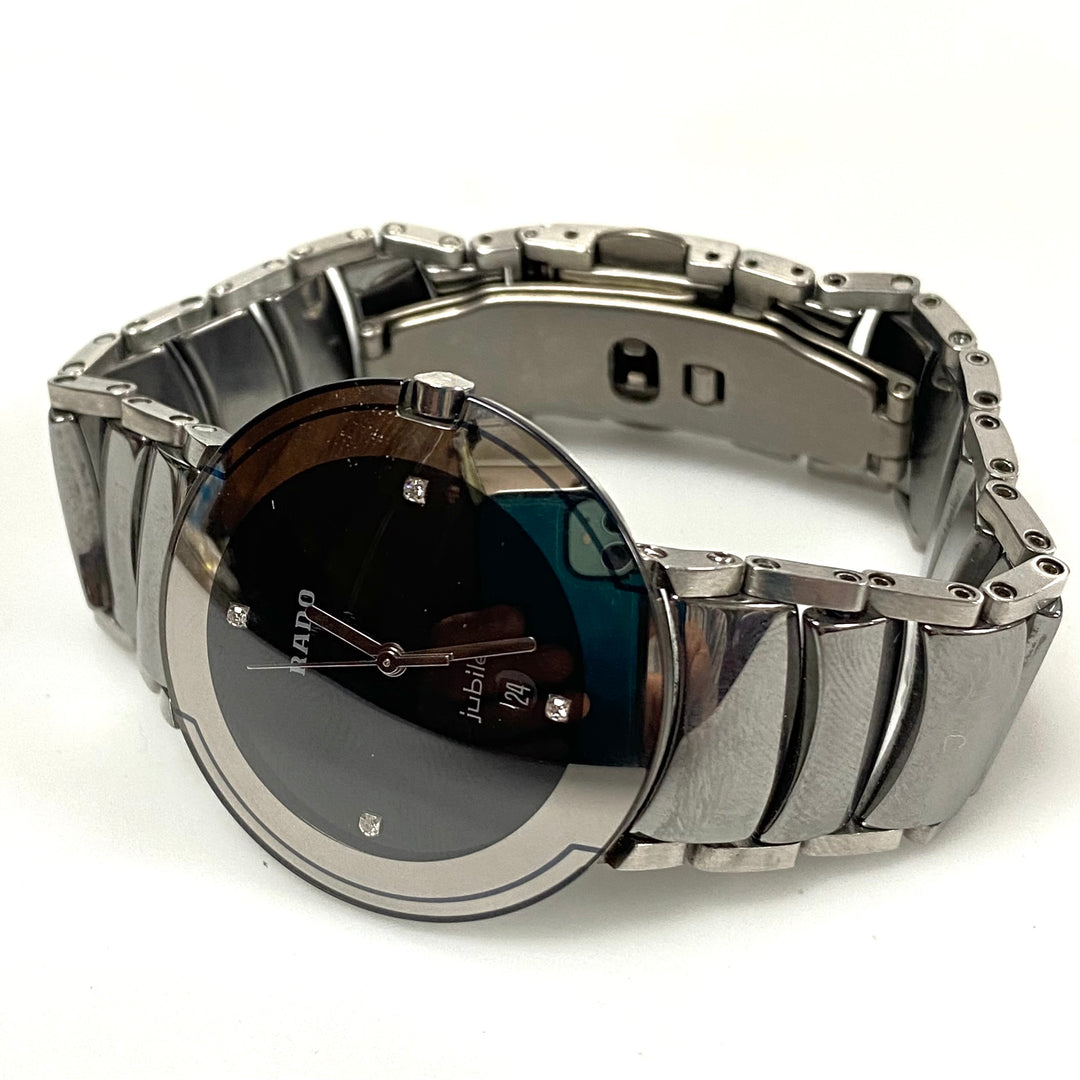 v091 Vintage RADO Jubilé DiaStar 129.0593.3 Quartz ceramic case and strap Men's Wrist Watch