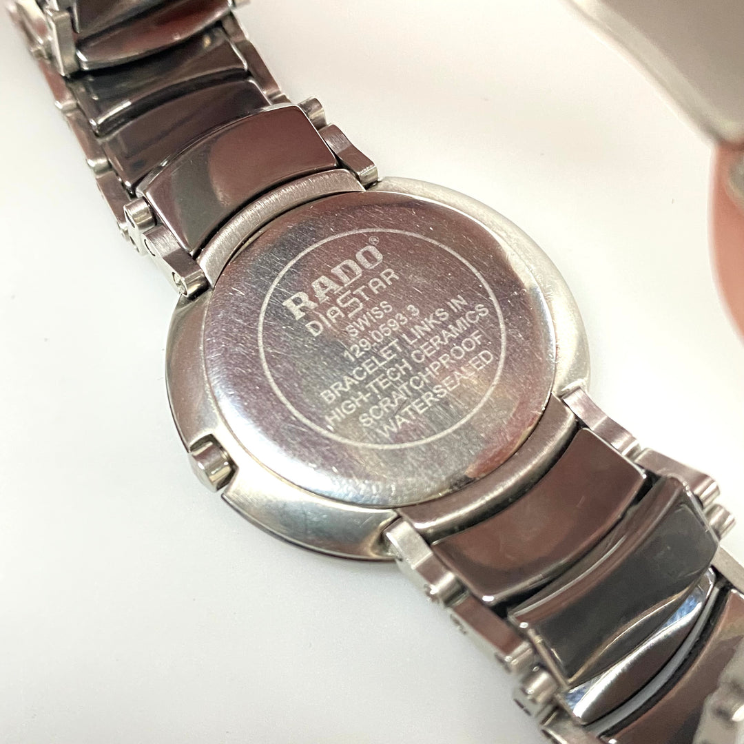 v091 Vintage RADO Jubilé DiaStar 129.0593.3 Quartz ceramic case and strap Men's Wrist Watch