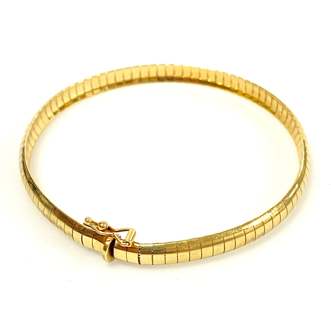 v100 Vintage 14K Yellow Gold Omega Style Link Chain Bracelet 7.25" long