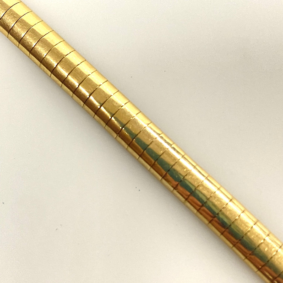 v100 Vintage 14K Yellow Gold Omega Style Link Chain Bracelet 7.25" long