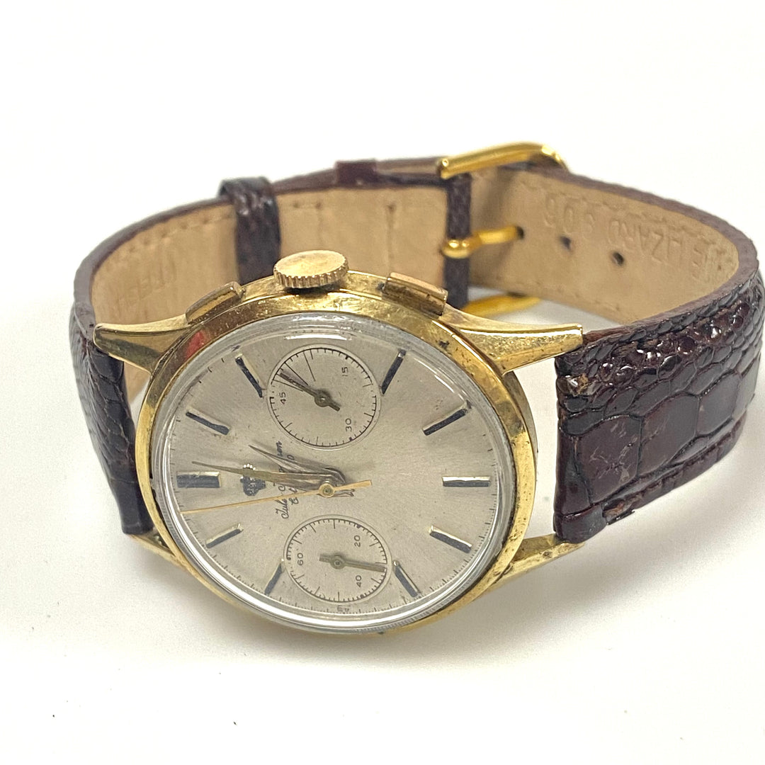 v102 Vintage Jules Jurgensen 14K Yellow Gold Mechanical Men's Wrist Watch