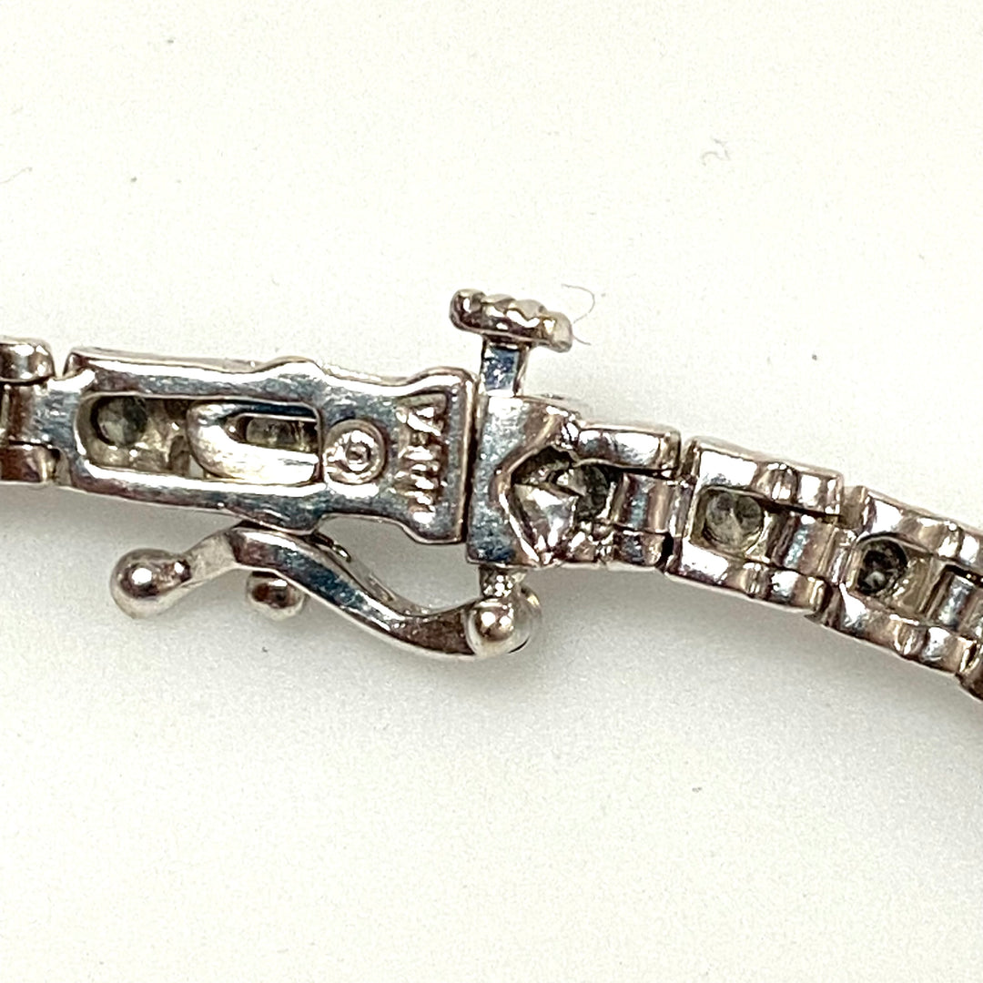 v117 Vintage 14K White Gold 5.17ct Diamond Tennis Style 3mm Bracelet 7" long