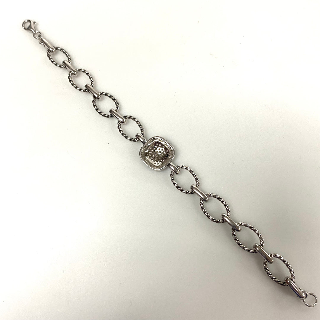 v118 Vintage Giani Bernini Sterling 925 Cubic Zirconia Pave Cable Style Bracelet