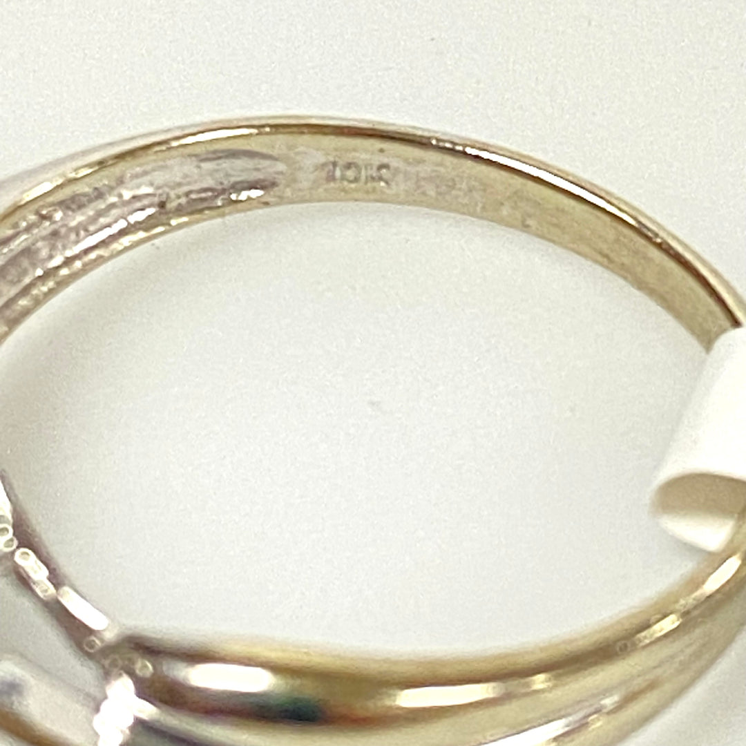 v126 Vintage Classic 10K White Gold .03ct Diamond Spinel Engagement Ring Sz 7.5