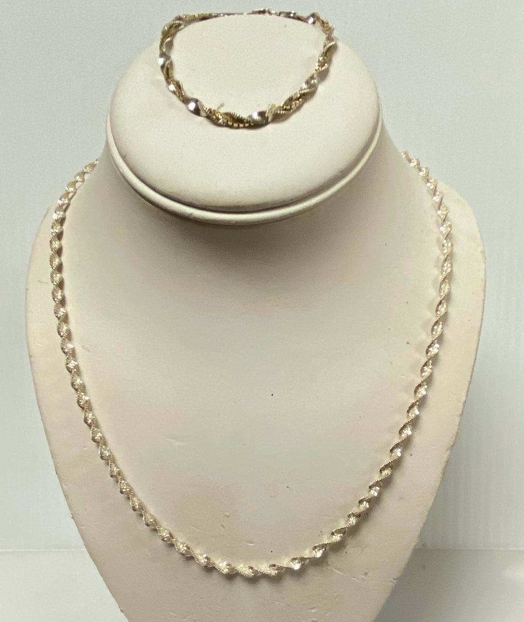 v137 Vintage Sterling Silver 925 Twist Link Chain Necklace 30” Bracelet 7" 2pc