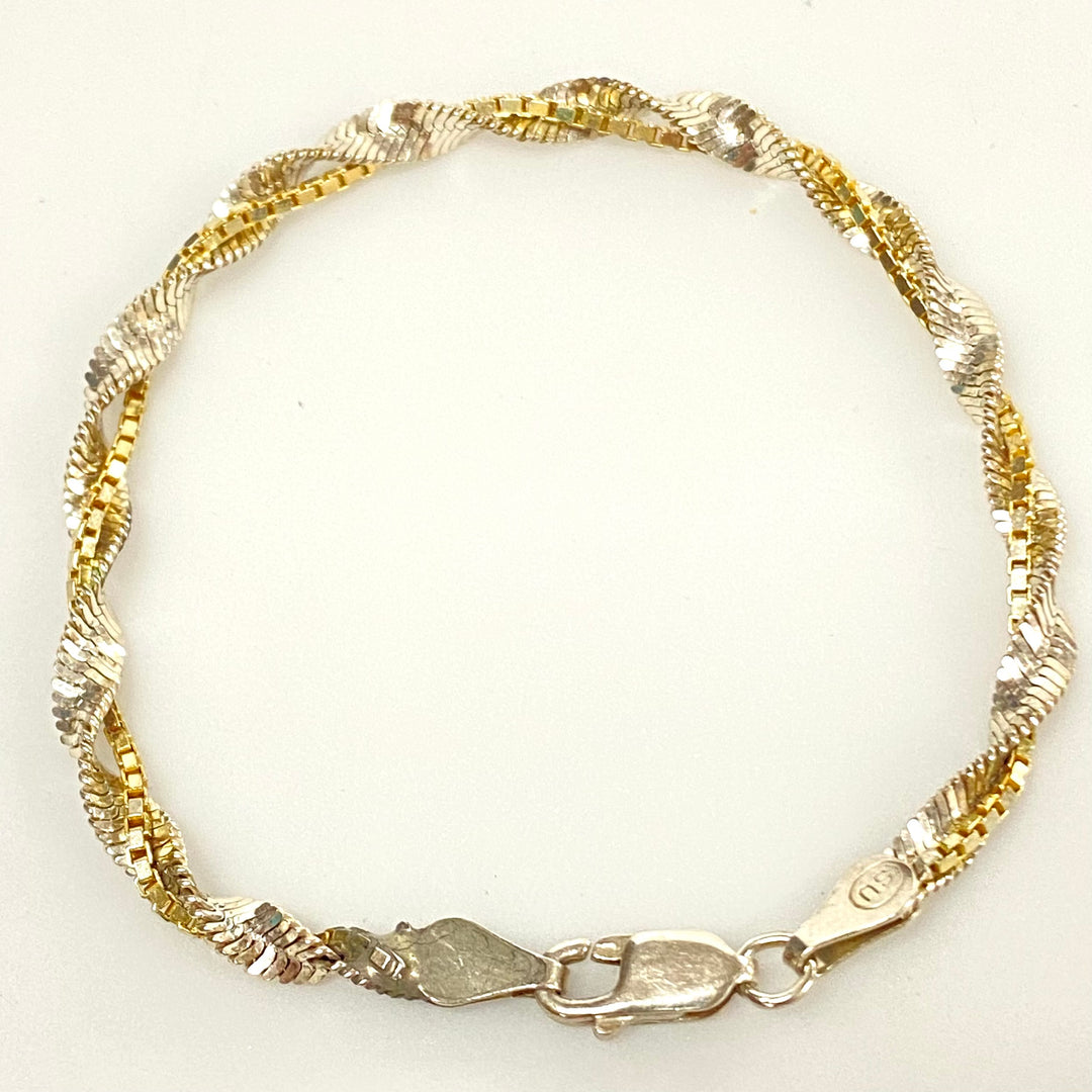 v137 Vintage Sterling Silver 925 Twist Link Chain Necklace 30” Bracelet 7" 2pc