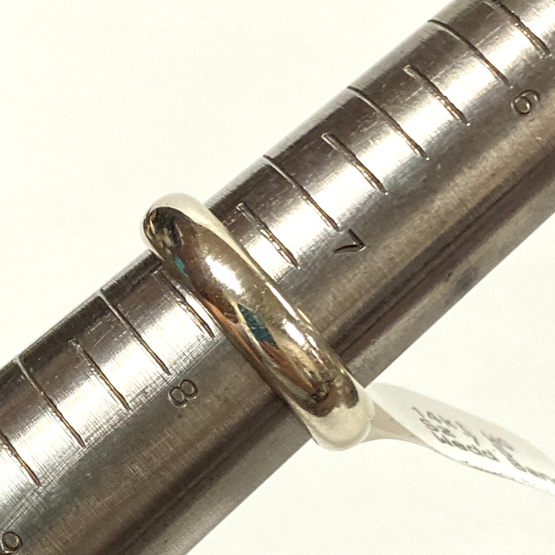 v143 Vintage 14K White Gold 4mm wide Classic Style Wedding Band Ring Size 7.5