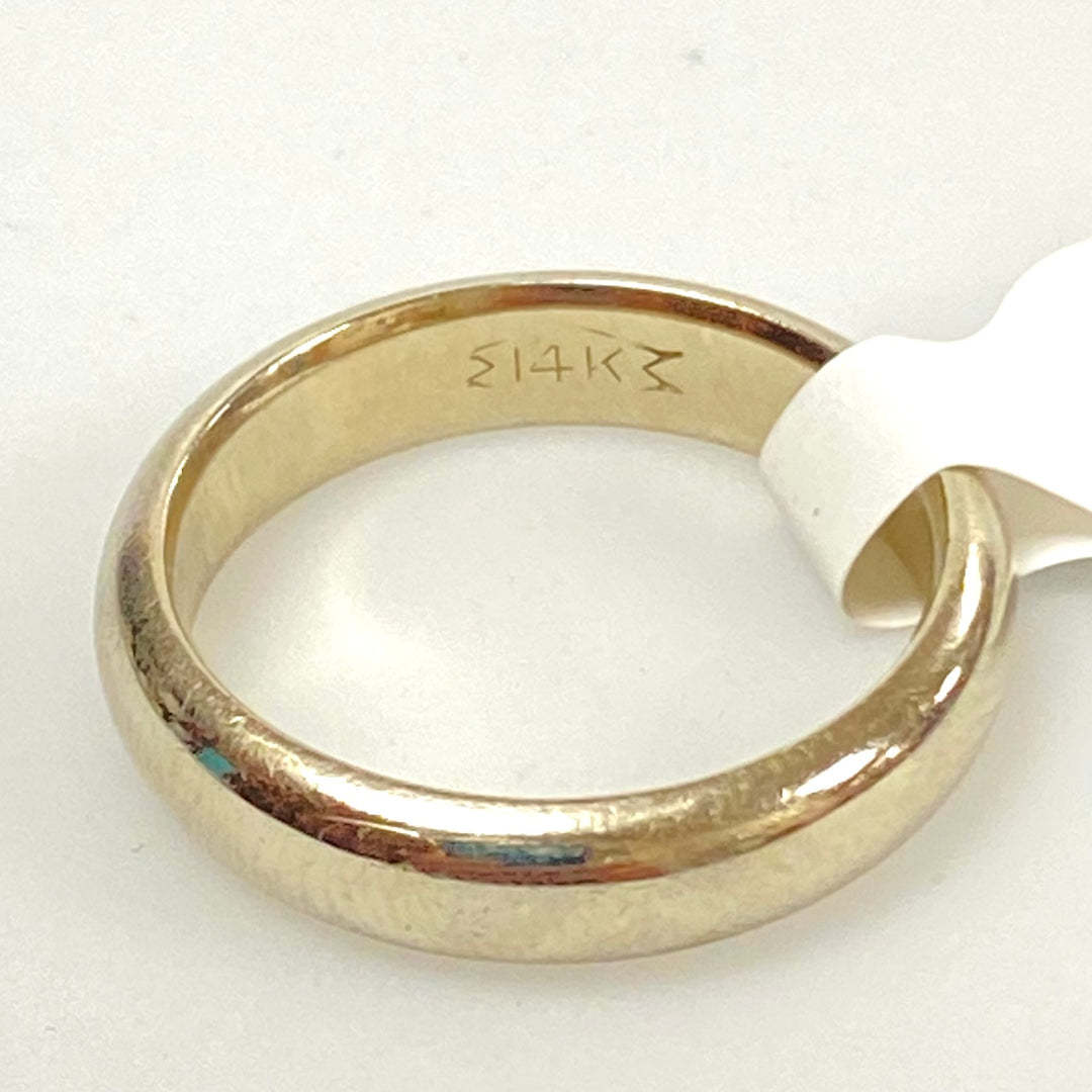 v143 Vintage 14K White Gold 4mm wide Classic Style Wedding Band Ring Size 7.5