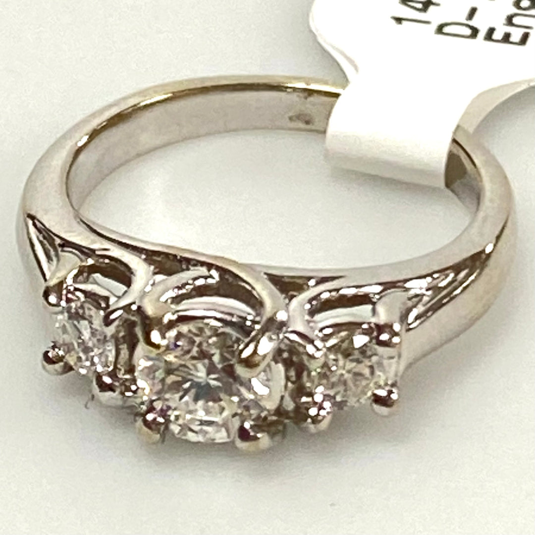 v144 Vintage Classic 14K White Gold .65cts Diamond Engagement Ring Sz 5