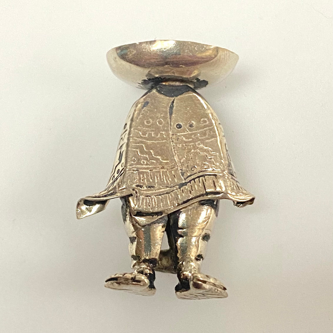 v163 Vintage Sterling Silver 925 Mexican Sombrero Man Brooch Pin