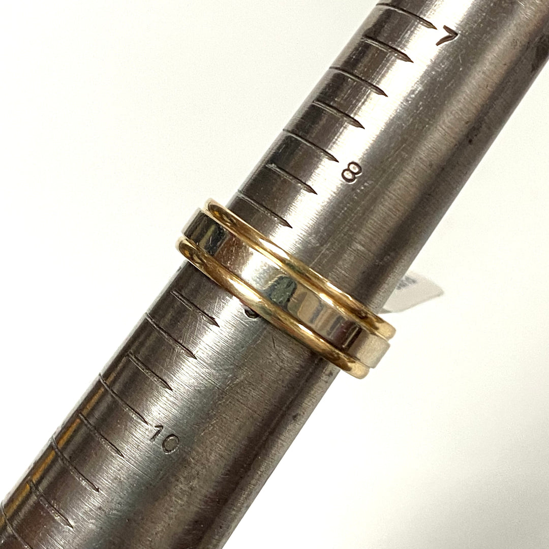 v167 Vintage 14K White Yellow Gold 6mm Classic Style Wedding Band Ring Size 9