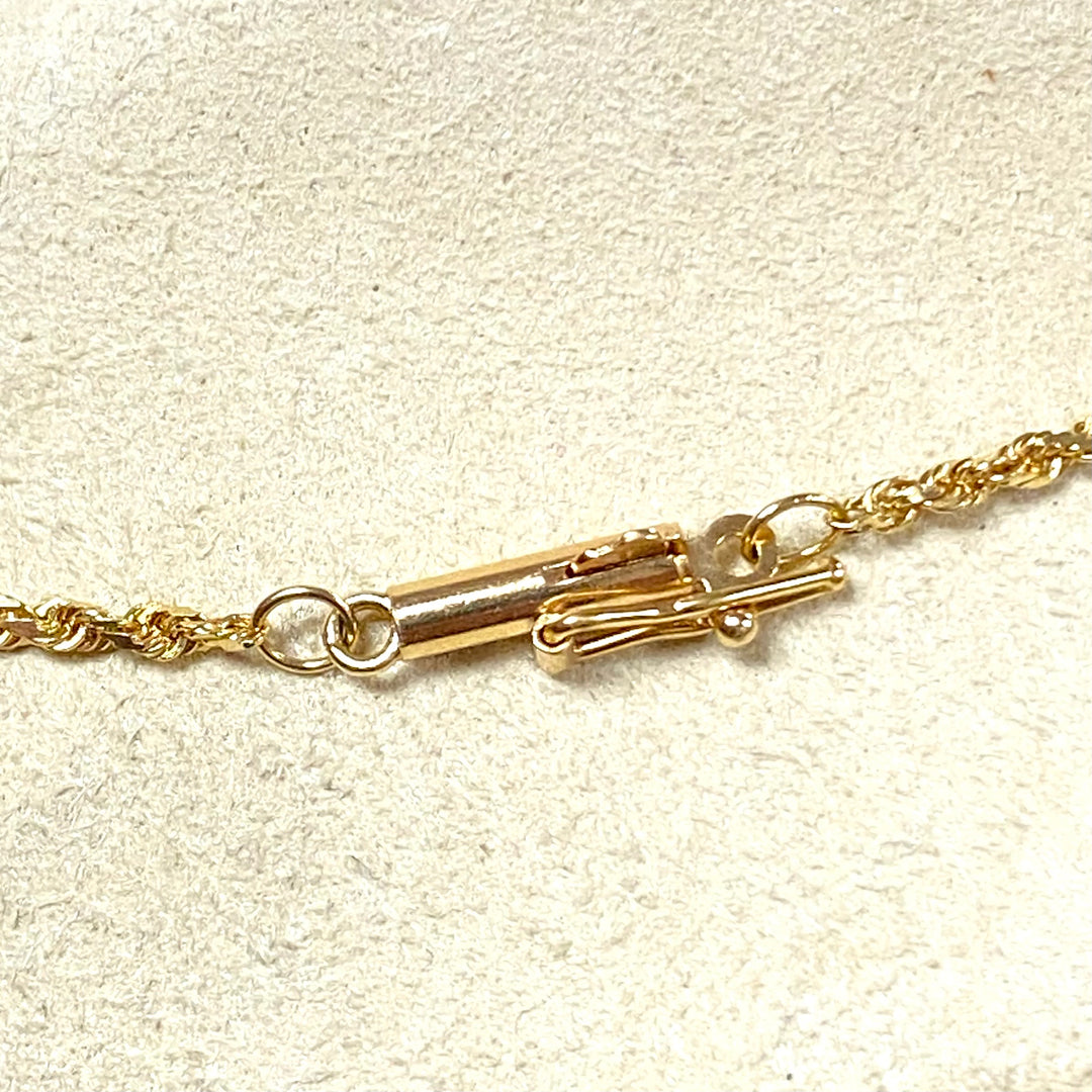 v175 Vintage 14K Yellow Gold Rope Style Chain Necklace 17 3/4"