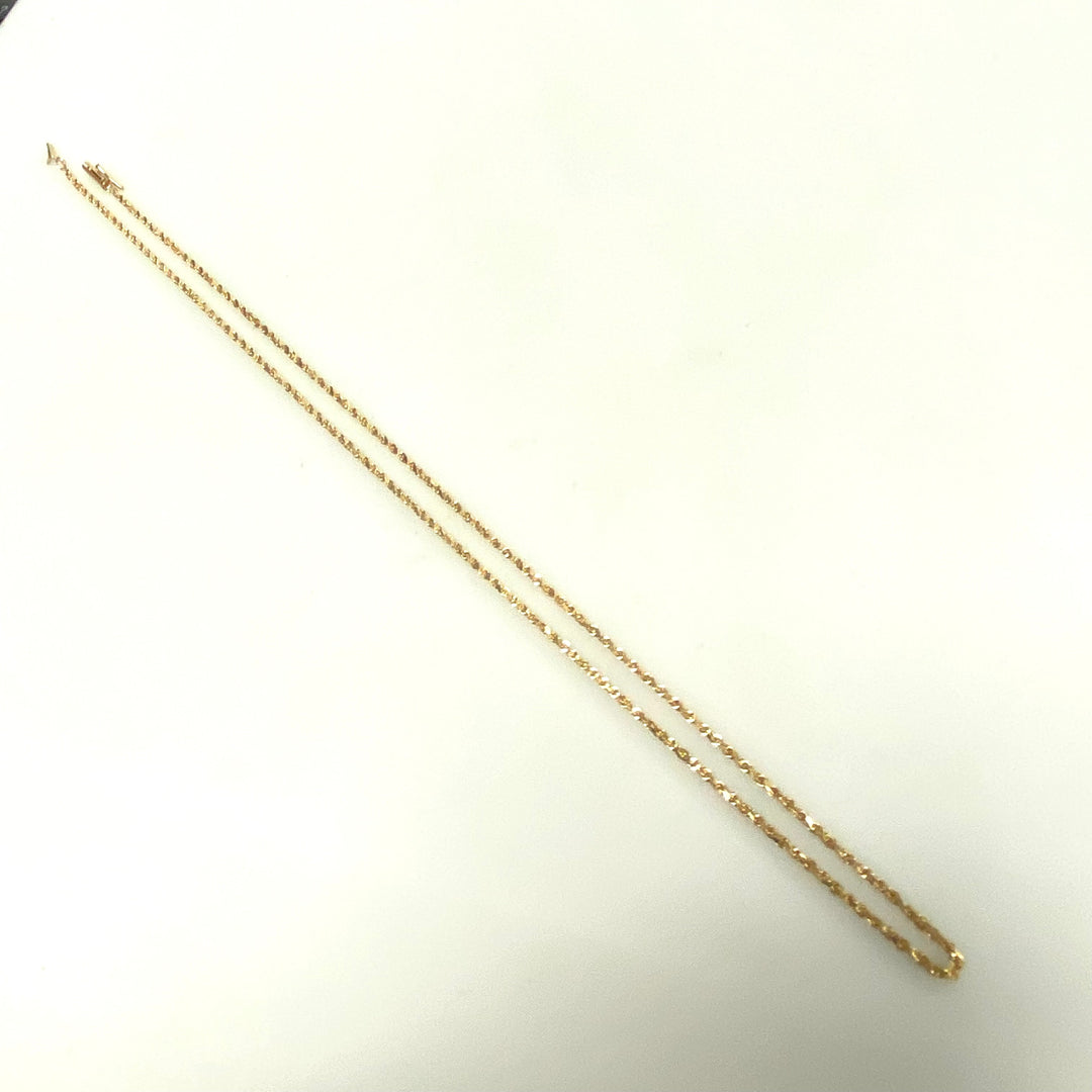 v175 Vintage 14K Yellow Gold Rope Style Chain Necklace 17 3/4"