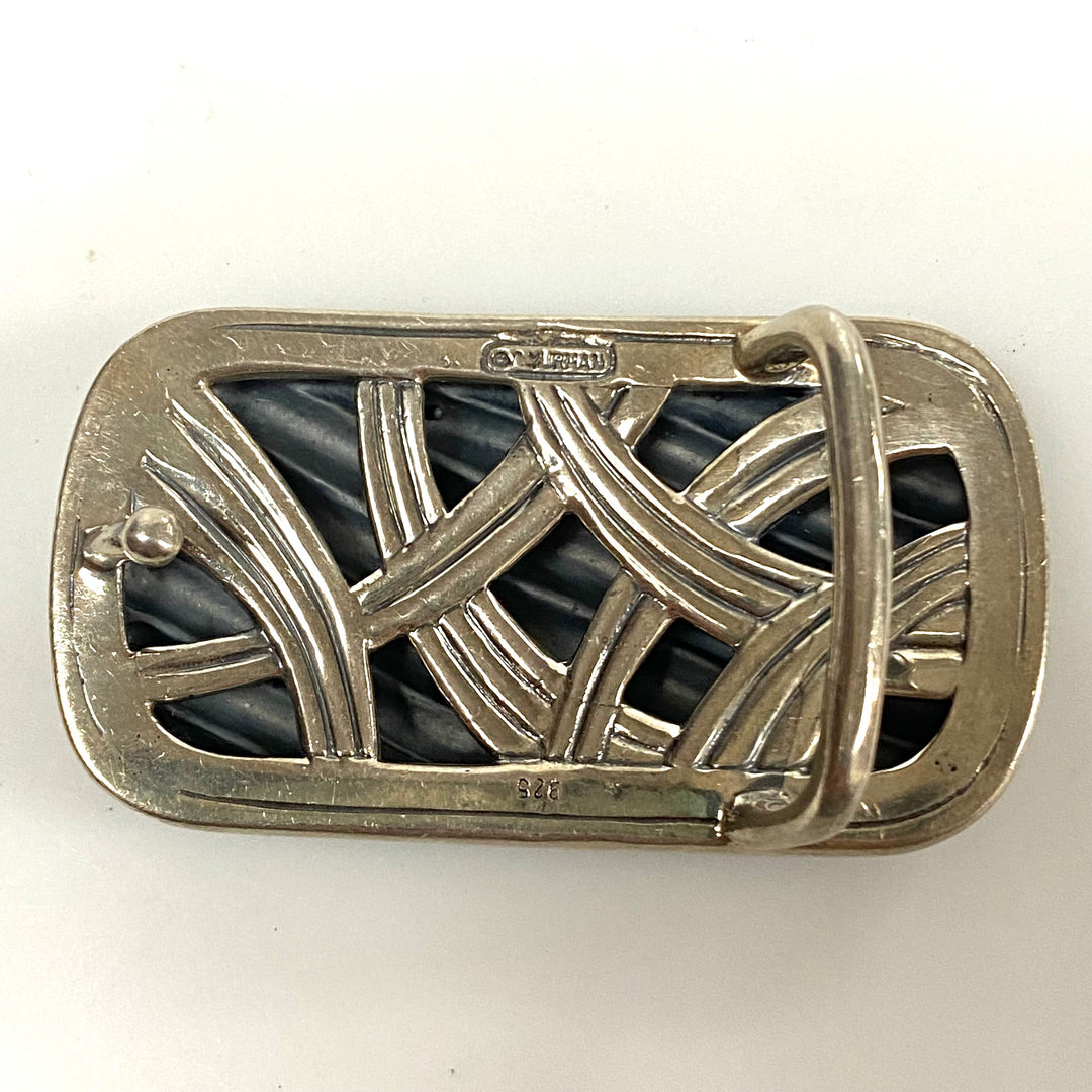 v182 Vintage Sterling Silver David Yurman Wavy Cable Belt Buckle