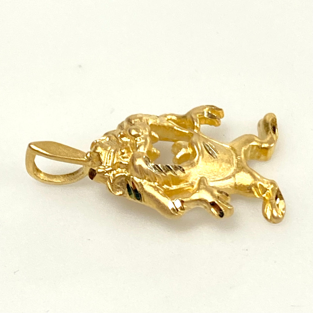 v186 Vintage Tasmanian Devil Charm Pendant Looney Tunes 14k Yellow Gold Charm