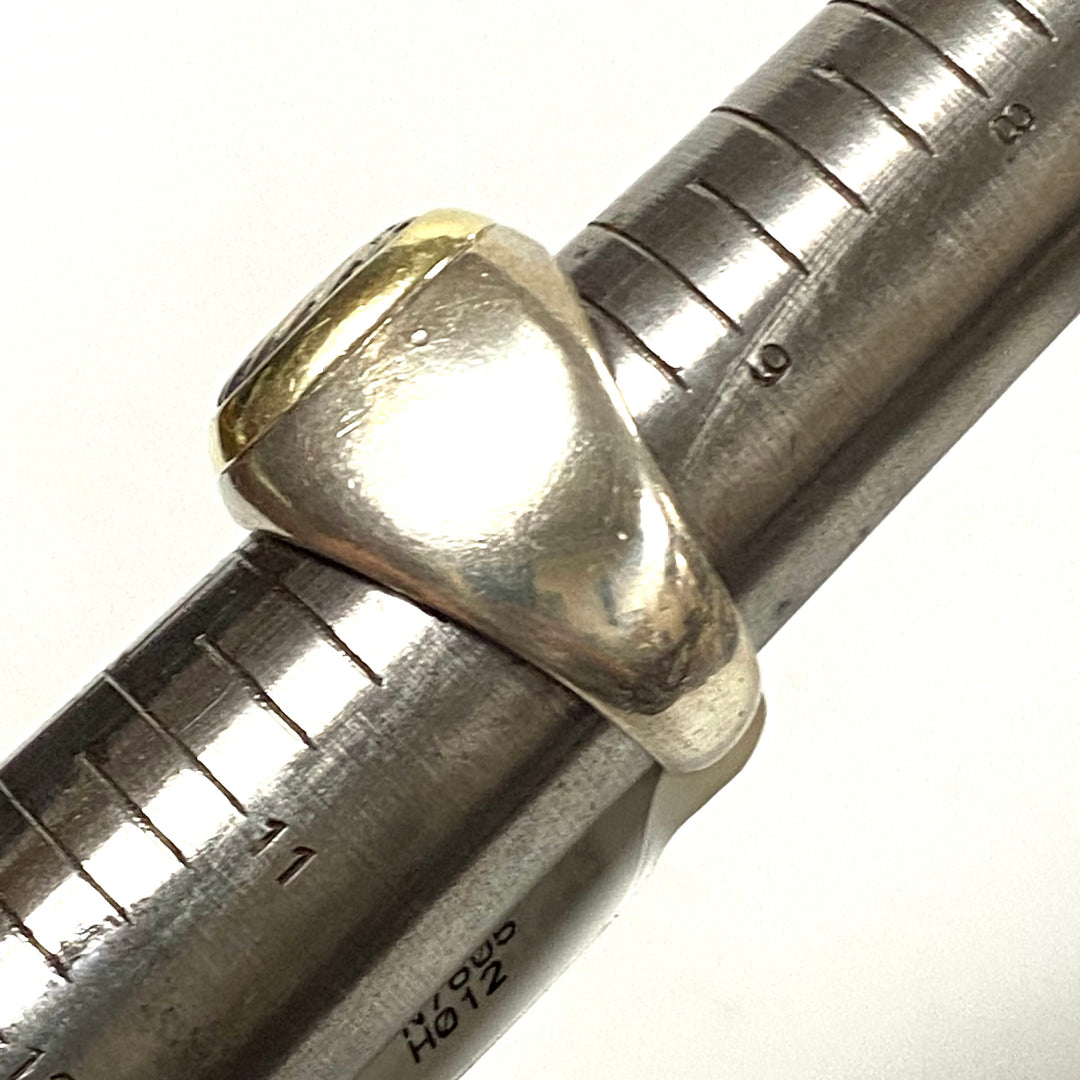 v189 Vintage David Yurman 925 Sterling Silver & 14K Yellow Gold Ring Sz 10 Wavy Cable