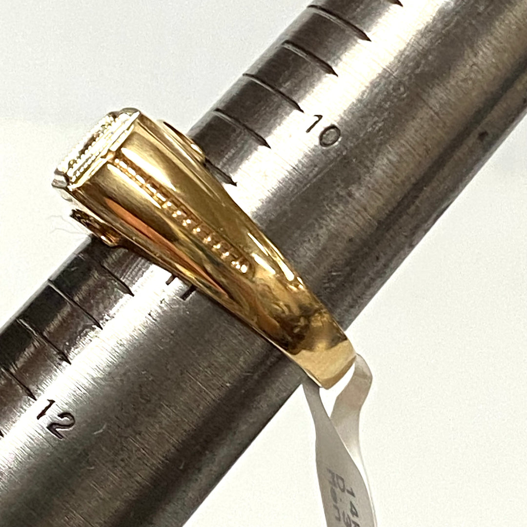 v191 Vintage 14K Yellow Gold .30cts Diamond Stone Men's Ring Size 11