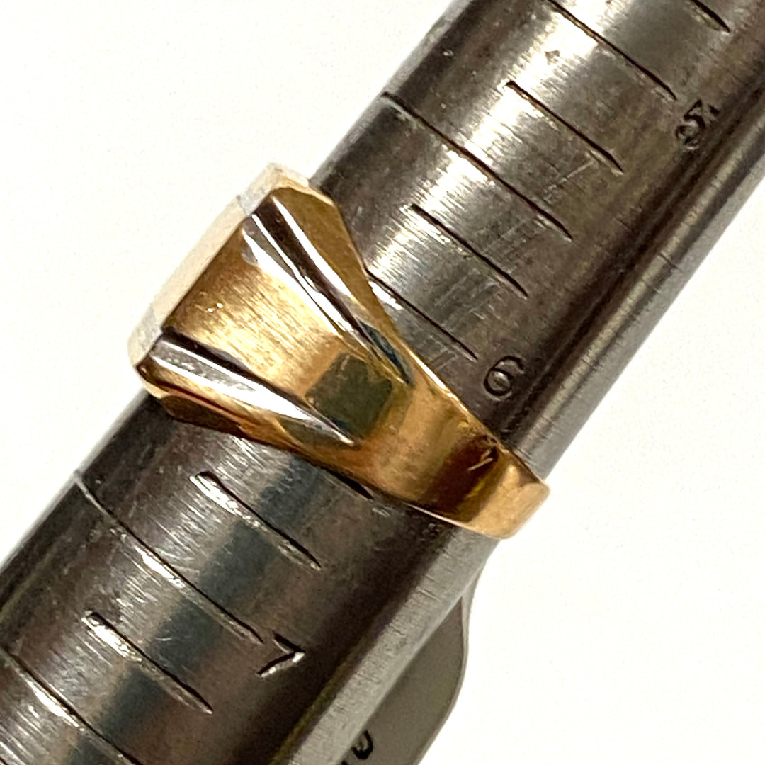 v193 Vintage 18K White Yellow Gold Classic Men's Ring Size 6.5
