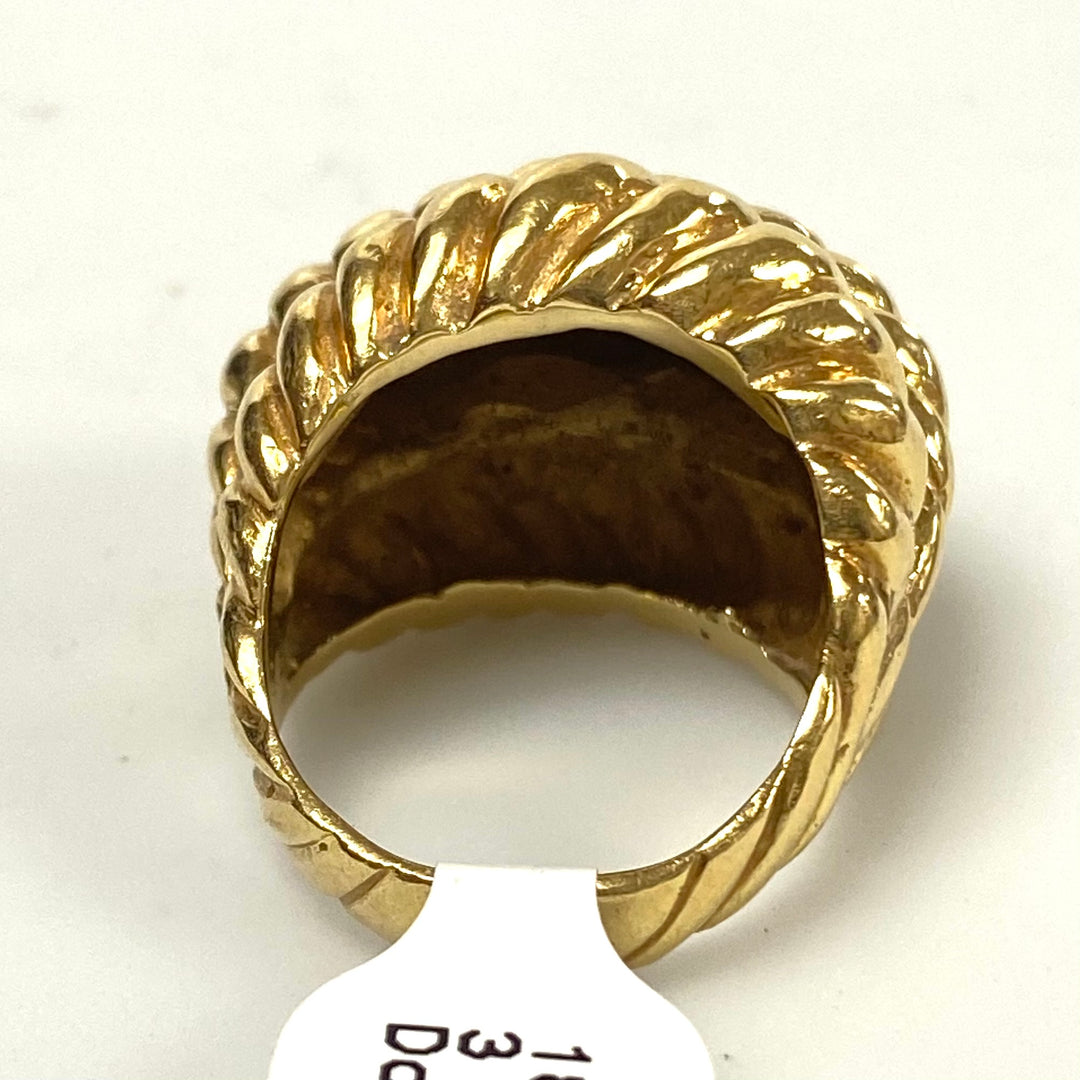 v194 Vintage 18K Yellow Gold Massive 3 Tier Dome Style Ring Size 7.25