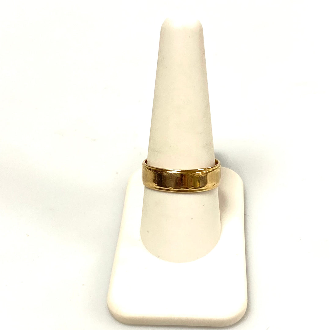 v197 Vintage 18K Yellow Gold 6mm Classic Style Wedding Band Ring Size 10