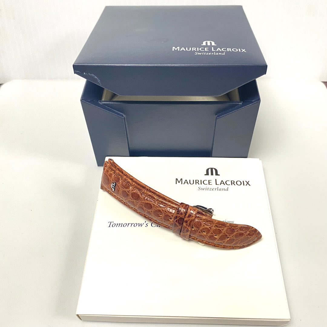 v199 Vintage Maurice Lacroix Steel/Gold 18k GMT Automatic Swiss Men's Wrist Watch 21 Jewels