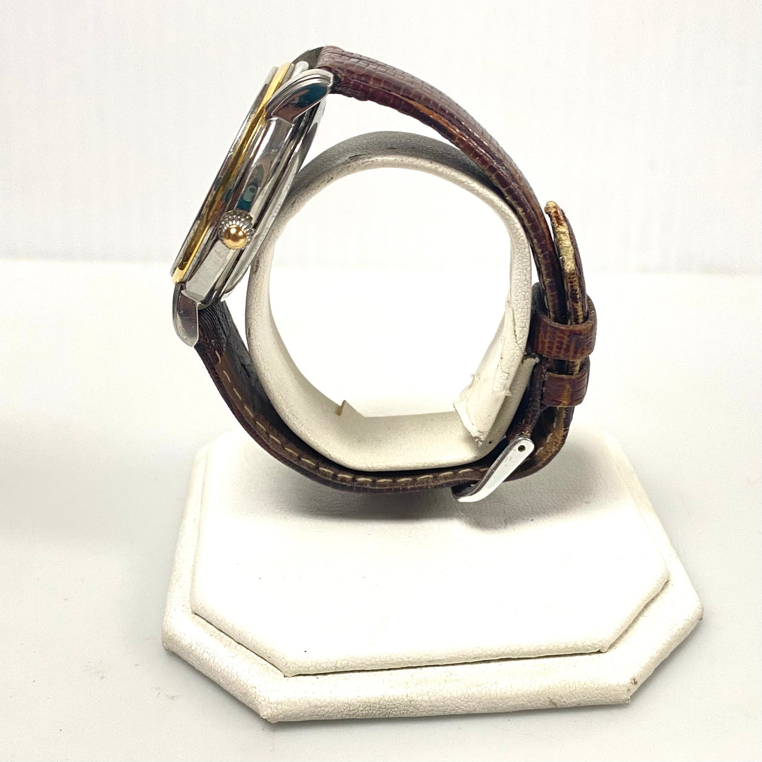 v199 Vintage Maurice Lacroix Steel/Gold 18k GMT Automatic Swiss Men's Wrist Watch 21 Jewels