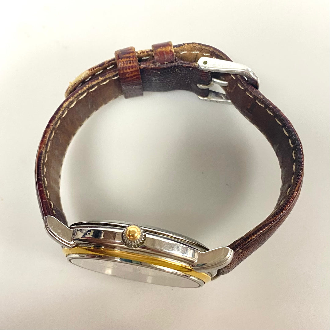 v199 Vintage Maurice Lacroix Steel/Gold 18k GMT Automatic Swiss Men's Wrist Watch 21 Jewels