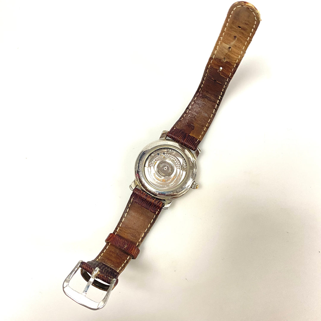 v199 Vintage Maurice Lacroix Steel/Gold 18k GMT Automatic Swiss Men's Wrist Watch 21 Jewels