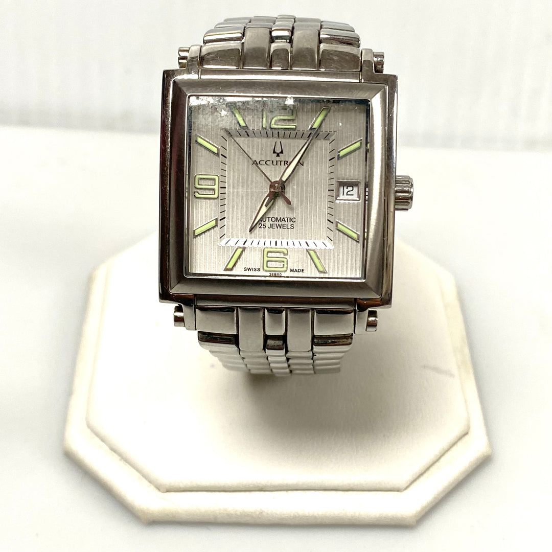 v213 Vintage Bulova Accutron Automatic 25J Stainless Steel Swiss Men's Wrist Watch