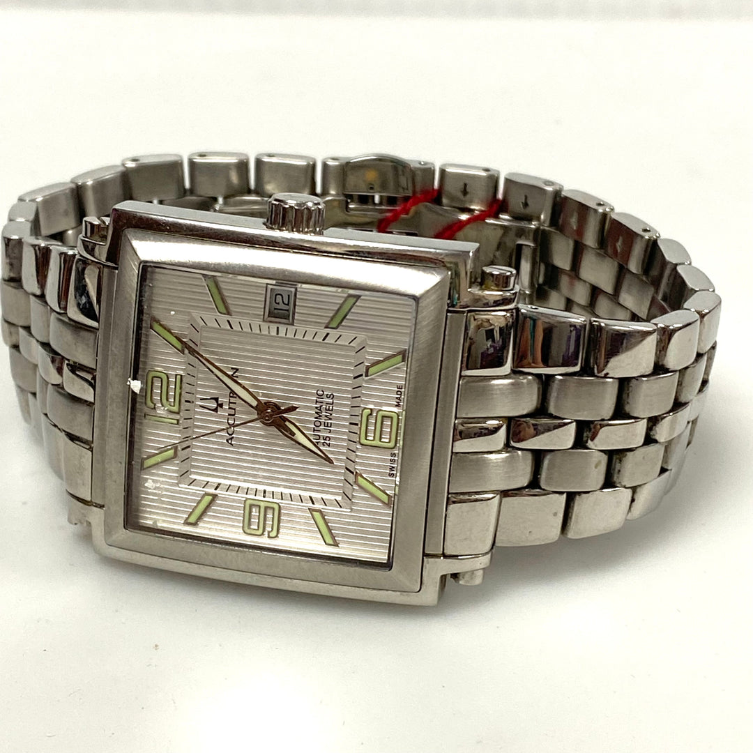 v213 Vintage Bulova Accutron Automatic 25J Stainless Steel Swiss Men's Wrist Watch