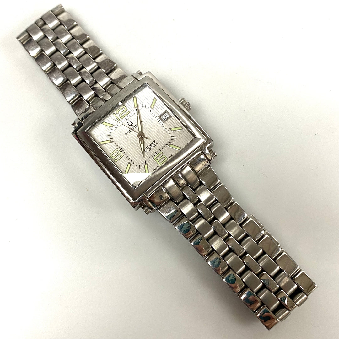 v213 Vintage Bulova Accutron Automatic 25J Stainless Steel Swiss Men's Wrist Watch