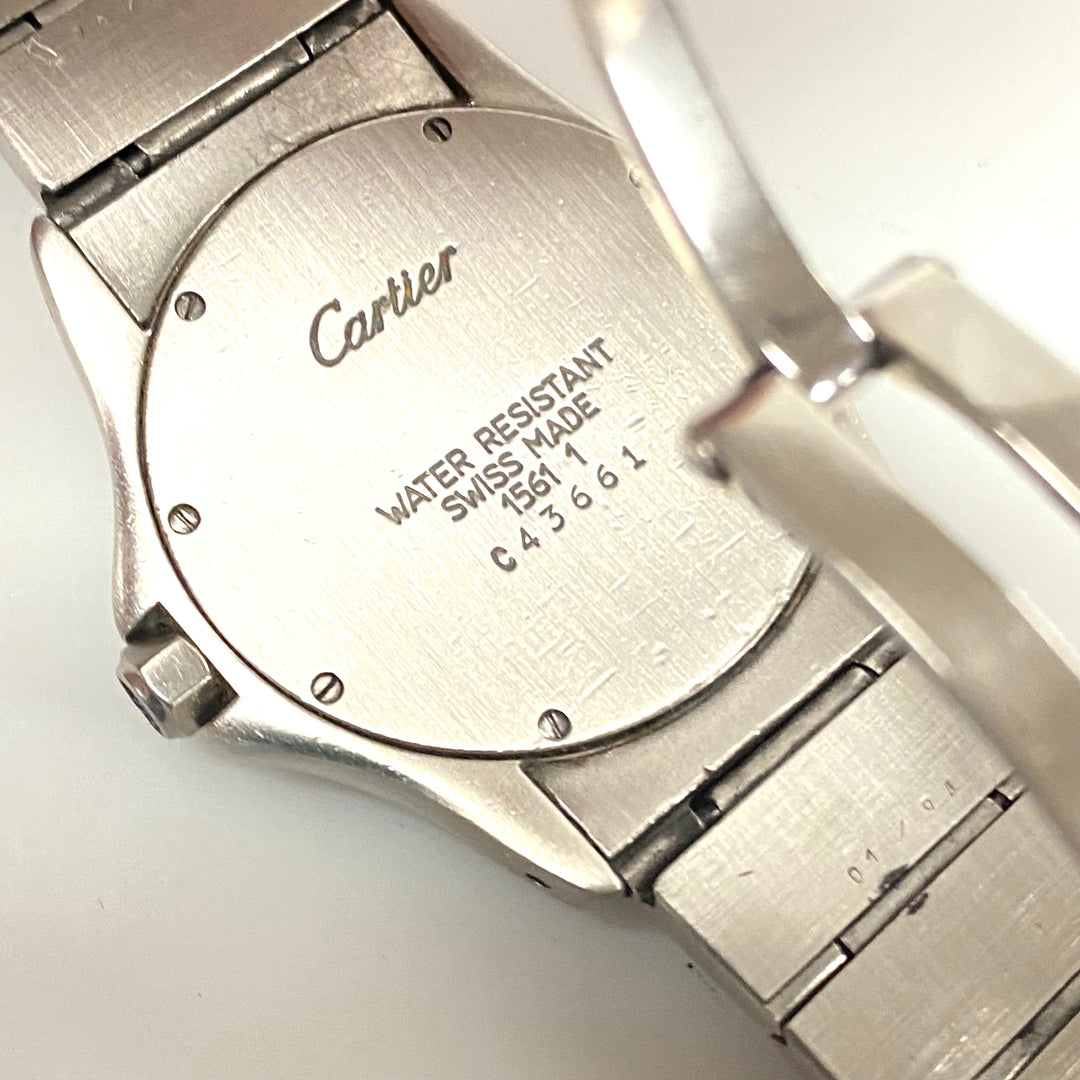 v214 Vintage Cartier Santos Ronde 1561 Automatic Stainless Swiss Men's Wrist Watch