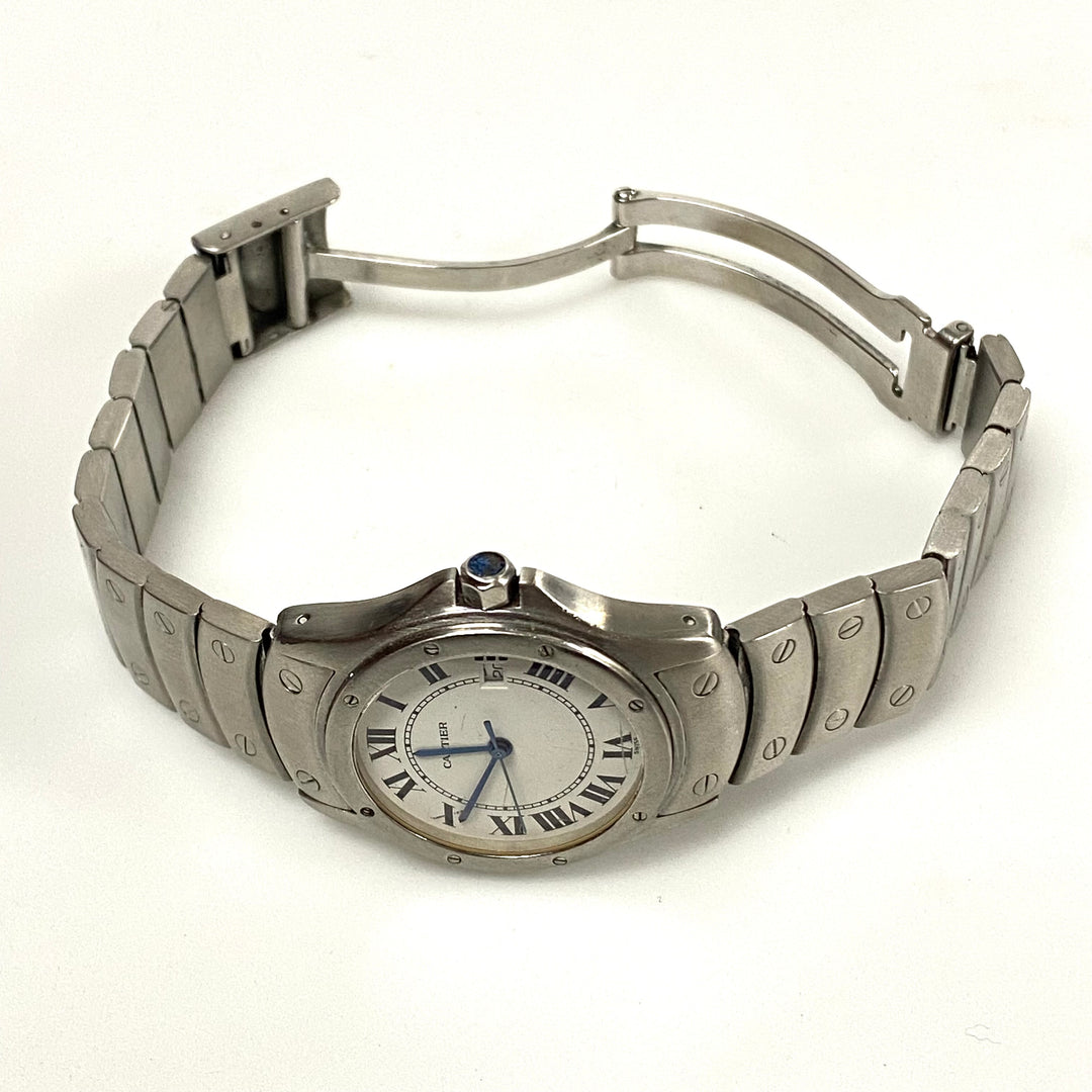 v214 Vintage Cartier Santos Ronde 1561 Automatic Stainless Swiss Men's Wrist Watch