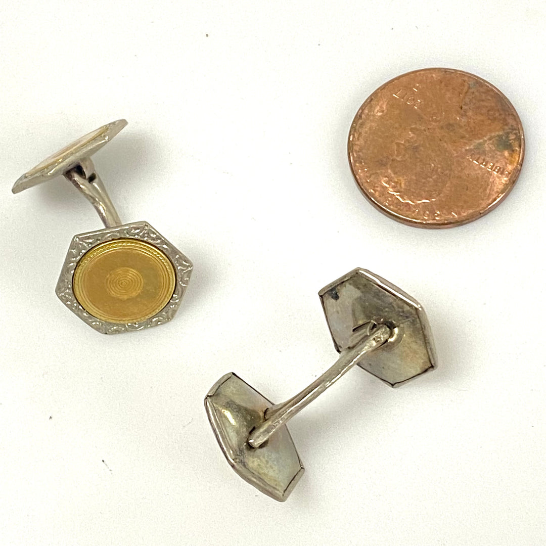 v219 Vintage Classic Two-Tone Men's Cuff links