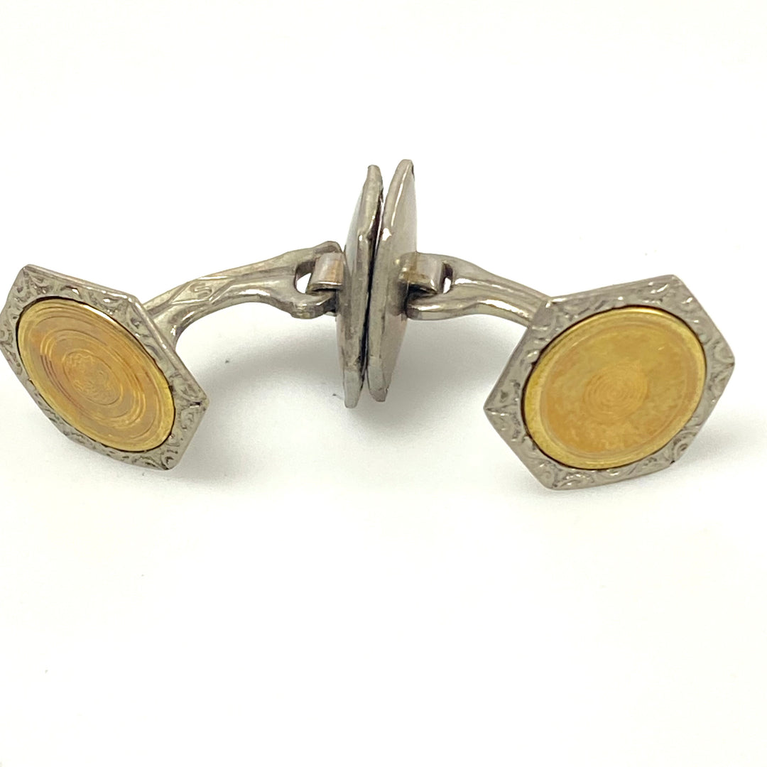 v219 Vintage Classic Two-Tone Men's Cuff links