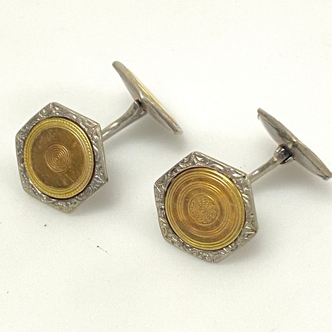 v219 Vintage Classic Two-Tone Men's Cuff links