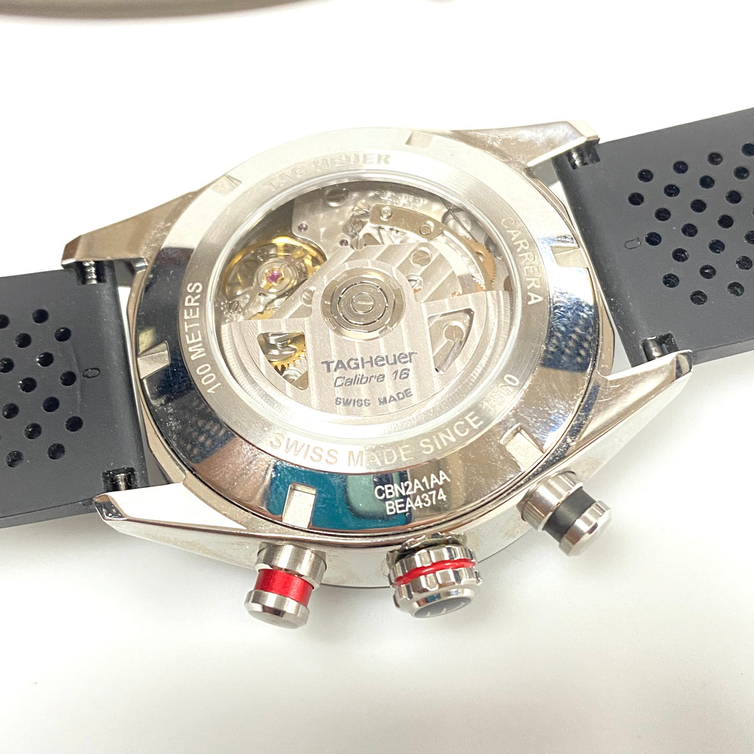v223 TAG Heuer CARRERA Calibre 16 Chronograph Day Date CBN2A1AA Wrist Watch +Box