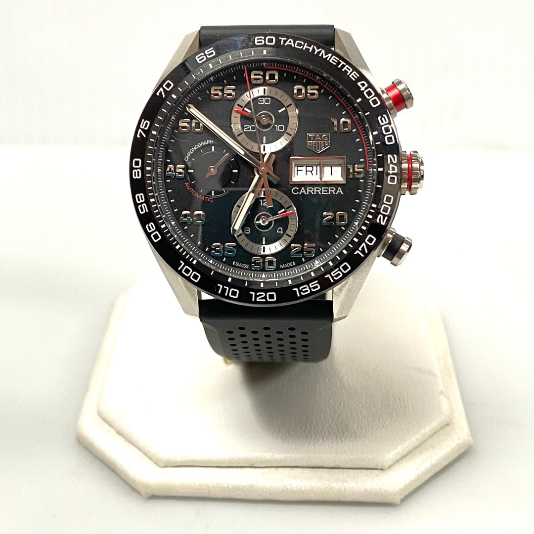 v223 TAG Heuer CARRERA Calibre 16 Chronograph Day Date CBN2A1AA Wrist Watch +Box