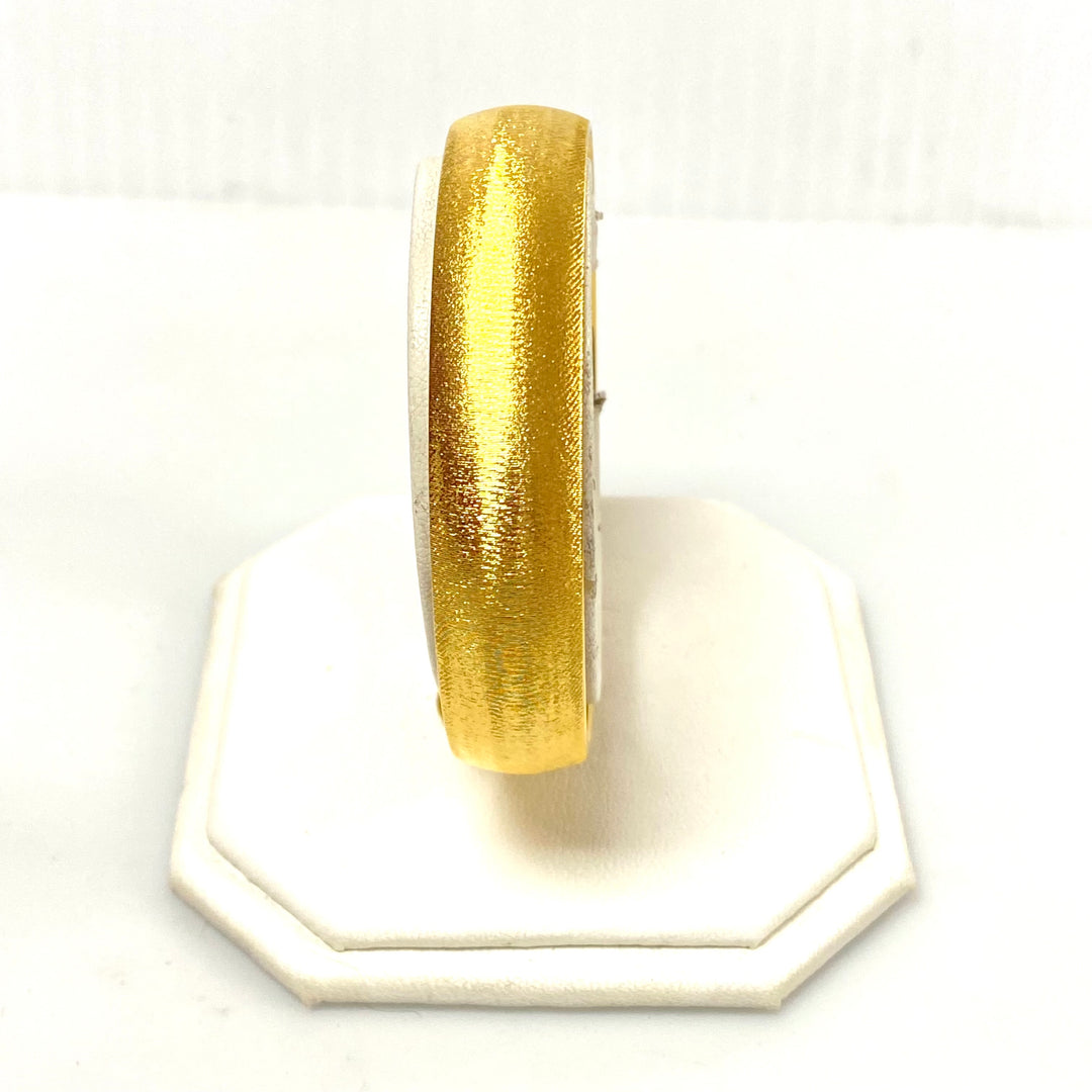 v234 Vintage Brushed gold tone Monet 13mm wide Bangle Bracelet 8.5 wrist