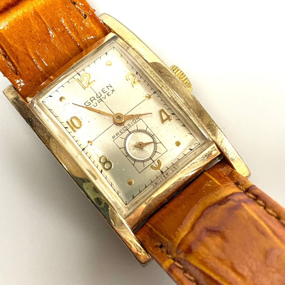 v238 Vintage Gruen Curvex Precision 10k Gold Filled Case Switzerland 17J Mechanical Wrist Watch