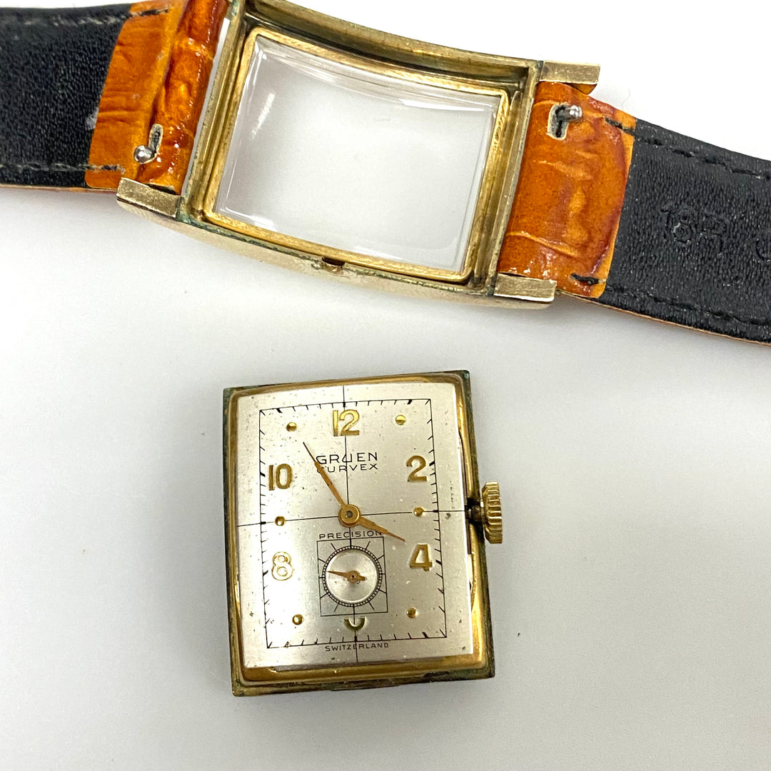 v238 Vintage Gruen Curvex Precision 10k Gold Filled Case Switzerland 17J Mechanical Wrist Watch