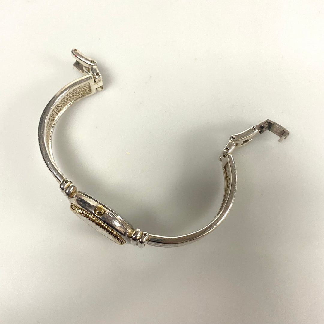 v239 Vintage Ecclissi Sterling Silver Case and Band Quartz Stainless Steel Back Wrist Watch