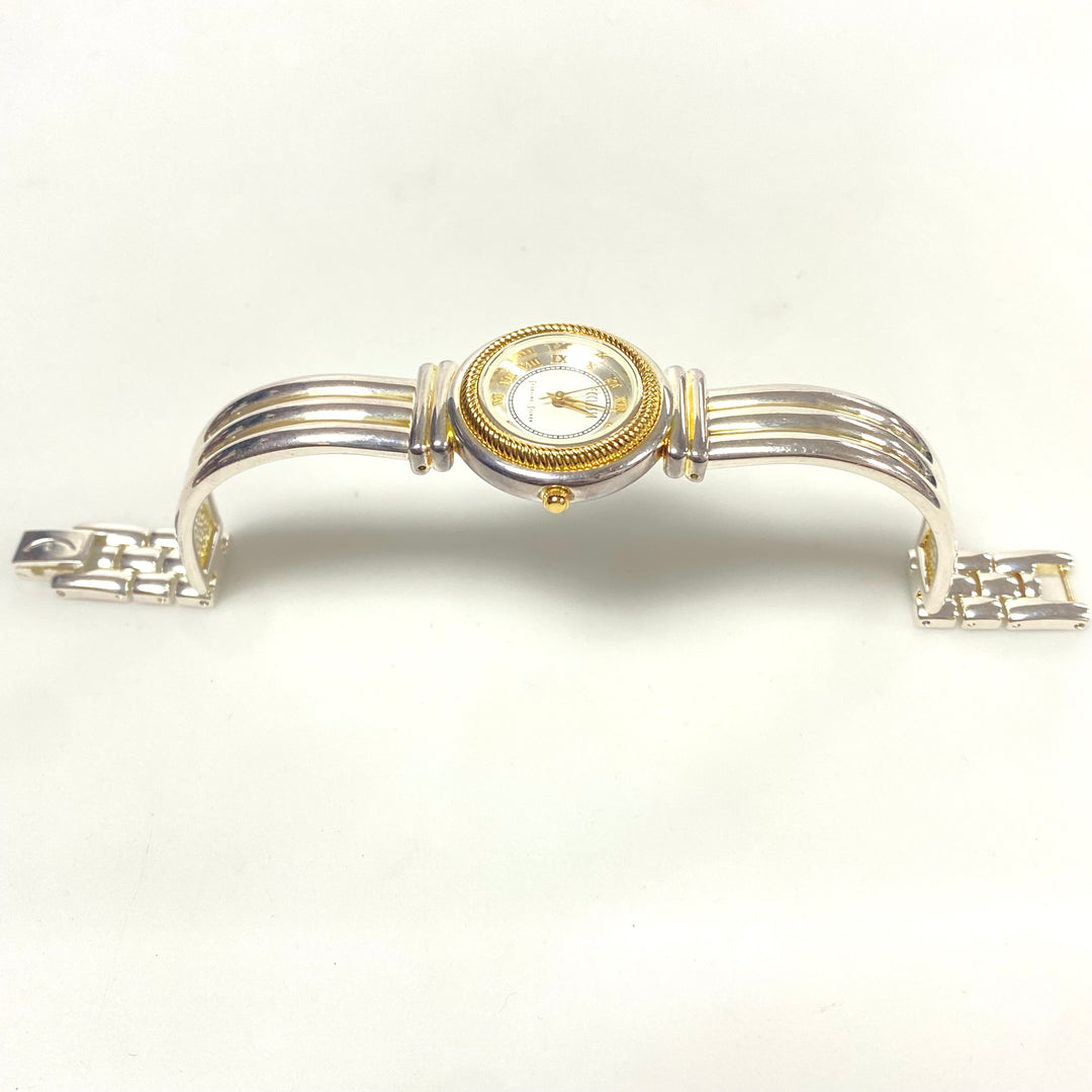 v240 Vintage Ecclissi Sterling Silver Case and Band Quartz Stainless Steel Back Wrist Watch