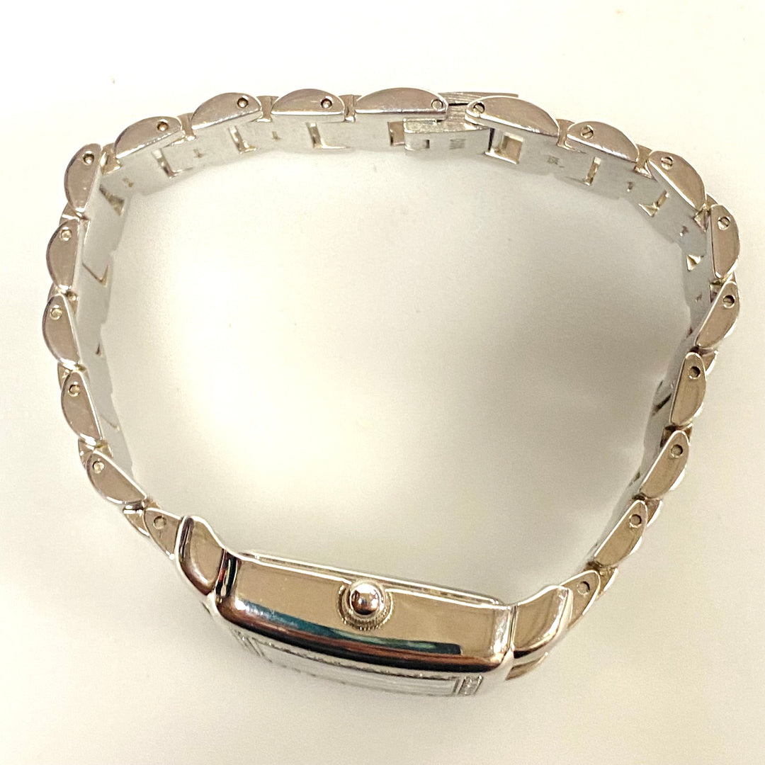 v241 Vintage Ecclissi Sterling Silver Case and Band Quartz Stainless Steel Back Wrist Watch 22910