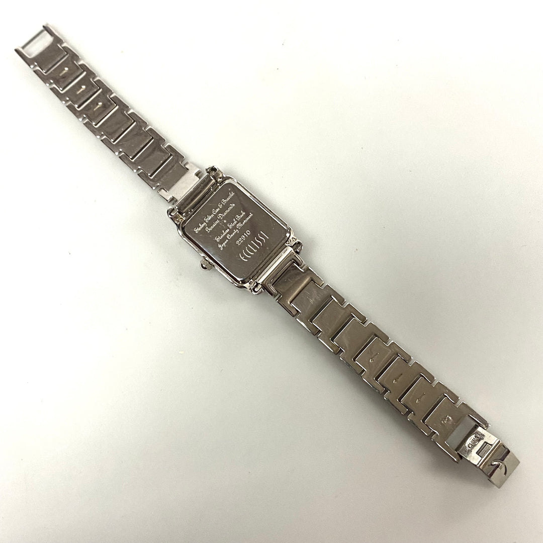 v241 Vintage Ecclissi Sterling Silver Case and Band Quartz Stainless Steel Back Wrist Watch 22910