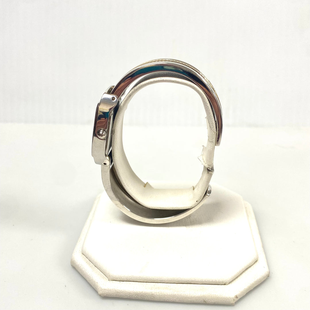 v242 Vintage Ecclissi Sterling Silver Case and Band Quartz Stainless Steel Back Wrist Watch 33030